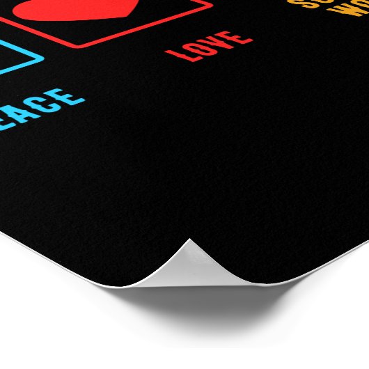 Peace Love Social Work Funny Heart Poster (Hoek)