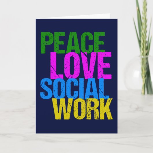 Peace Love Social Work Kaart (Voorkant)