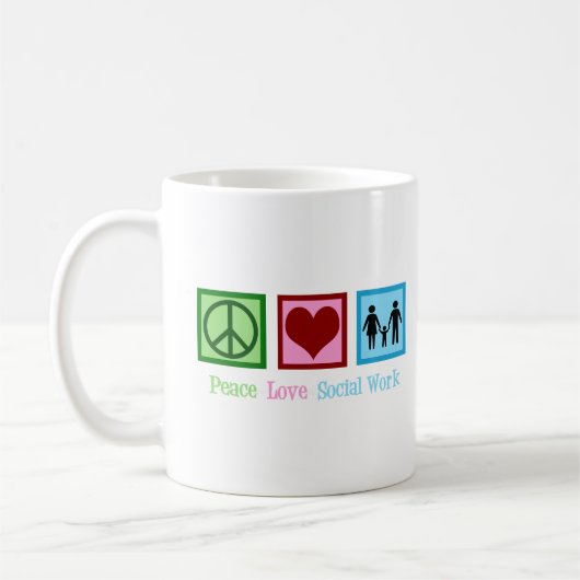 Peace Love Social Work Koffiemok (Links)