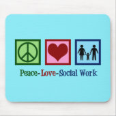 Peace Love Social Work Muismat (Voorkant)