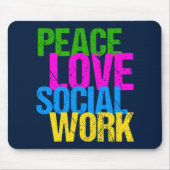 Peace Love Social Work Muismat (Voorkant)
