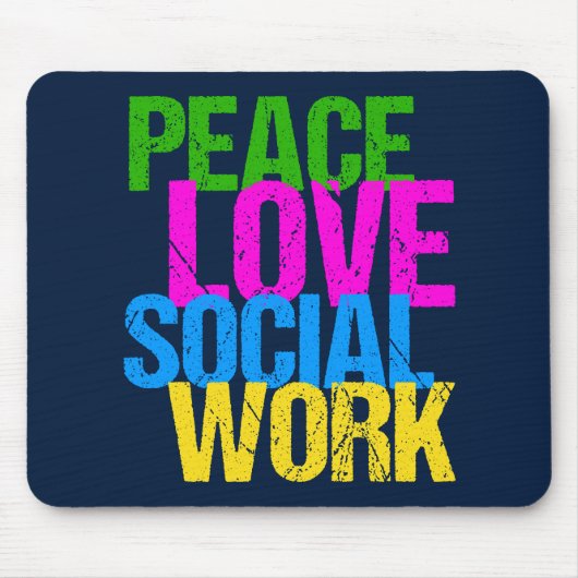 Peace Love Social Work Muismat (Voorkant)