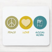 Peace Love Social Work Muismat (Voorkant)