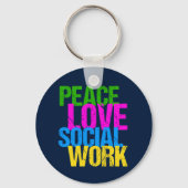 Peace Love Social Work Sleutelhanger (Voorkant)