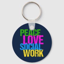 Peace Love Social Work Sleutelhanger