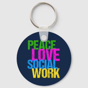 Peace Love Social Work Sleutelhanger