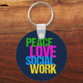 Peace Love Social Work Sleutelhanger (Voorkant)