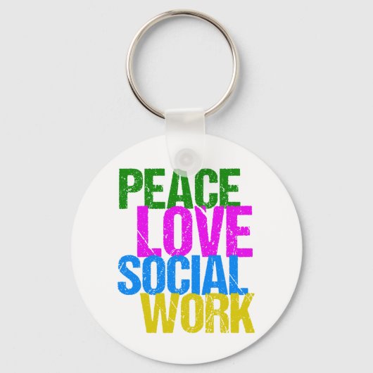 Peace Love Social Work Sleutelhanger (Voorkant)