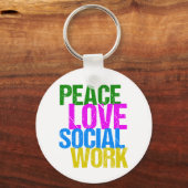 Peace Love Social Work Sleutelhanger (Achterkant)