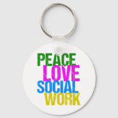 Peace Love Social Work Sleutelhanger (Achterkant)