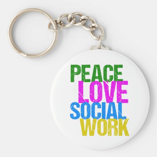 Peace Love Social Work Sleutelhanger (Voorkant)