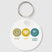Peace Love Social Work Sleutelhanger (Voorkant)