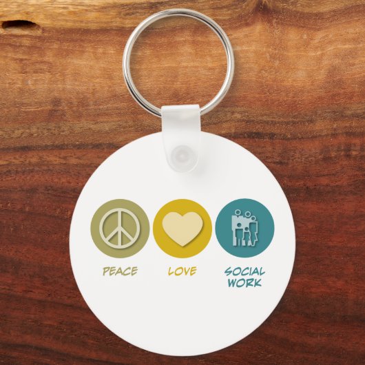 Peace Love Social Work Sleutelhanger (Voorkant)