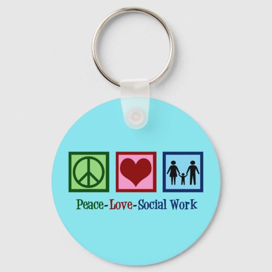 Peace Love Social Work Sleutelhanger (Voorkant)