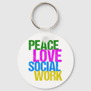 Peace Love Social Work Sleutelhanger