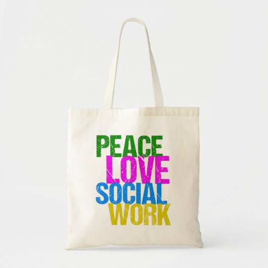 Peace Love Social Work Tote Bag (Voorkant)
