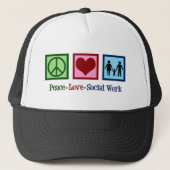 Peace Love Social Work Trucker Pet (Voorkant)