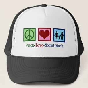 Peace Love Social Work Trucker Pet