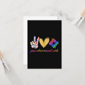 Peace Love Social Worker Kaart (Voorkant / Achterkant in situ)