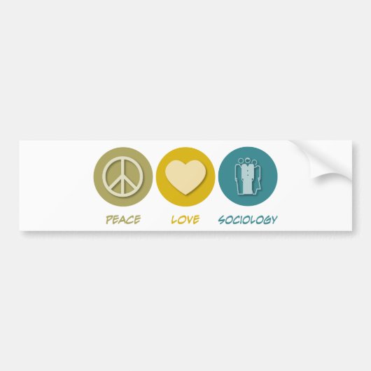 Peace Love Sociology Bumpersticker (Voorkant)