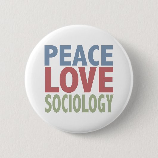 Peace Love Sociology Ronde Button 5,7 Cm (Voorkant)