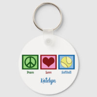 Peace Love Softbal Speler gepersonaliseerd