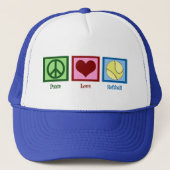 Peace Love Softbal Speler Trucker Pet (Voorkant)