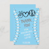 Peace Love Softbal Verjaardag Bedankkaart (Voorkant / Achterkant)