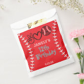 Peace Love Softbal Verjaardag Bedankzakje (Gezegeld)