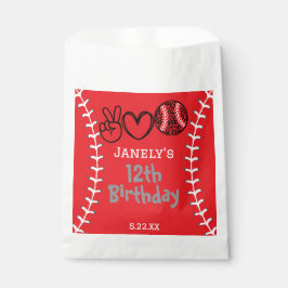 Peace Love Softbal Verjaardag Bedankzakje
