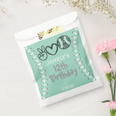 Peace Love Softbal Verjaardag Bedankzakje (Gezegeld)