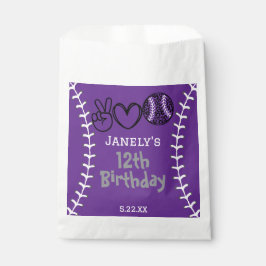 Peace Love Softbal Verjaardag Bedankzakje