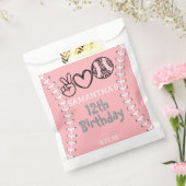 Peace Love Softbal Verjaardag Bedankzakje (Gezegeld)