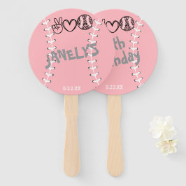 Peace Love Softbal Verjaardag Handwaaier