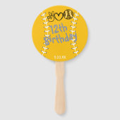 Peace Love Softbal Verjaardag Handwaaier (Achterkant)