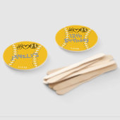 Peace Love Softbal Verjaardag Handwaaier (Niet-gemonteerd)