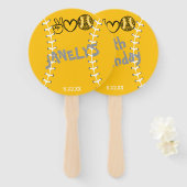 Peace Love Softbal Verjaardag Handwaaier (Voorkant en achterkant)