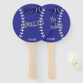 Peace Love Softbal Verjaardag Handwaaier (Voorkant en achterkant)