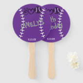 Peace Love Softbal Verjaardag Handwaaier (Voorkant en achterkant)