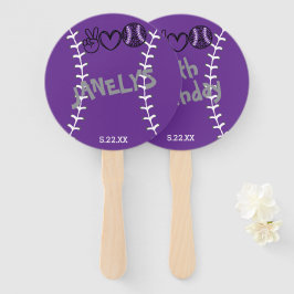 Peace Love Softbal Verjaardag Handwaaier