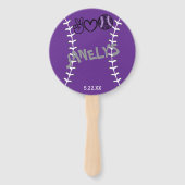Peace Love Softbal Verjaardag Handwaaier (Voorkant)