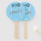 Peace Love Softbal Verjaardag Handwaaier (Voorkant en achterkant)