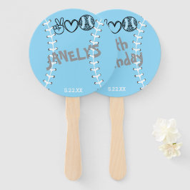 Peace Love Softbal Verjaardag Handwaaier