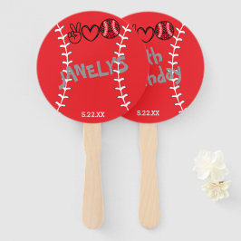 Peace Love Softbal Verjaardag Handwaaier