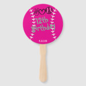 Peace Love Softbal Verjaardag Handwaaier (Achterkant)