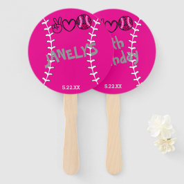 Peace Love Softbal Verjaardag Handwaaier