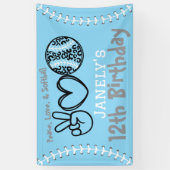Peace Love Softbal Verjaardag Spandoek (Verticaal)
