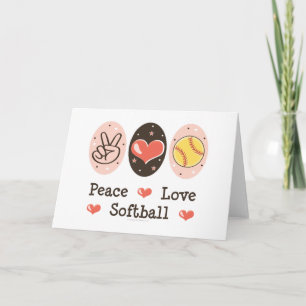 Peace Love Softball Blank Wenskaart Kaart