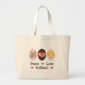 Peace Love Softball Canvas tas (Voorkant)