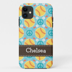 Peace Love Softball Case-Mate iPhone Case